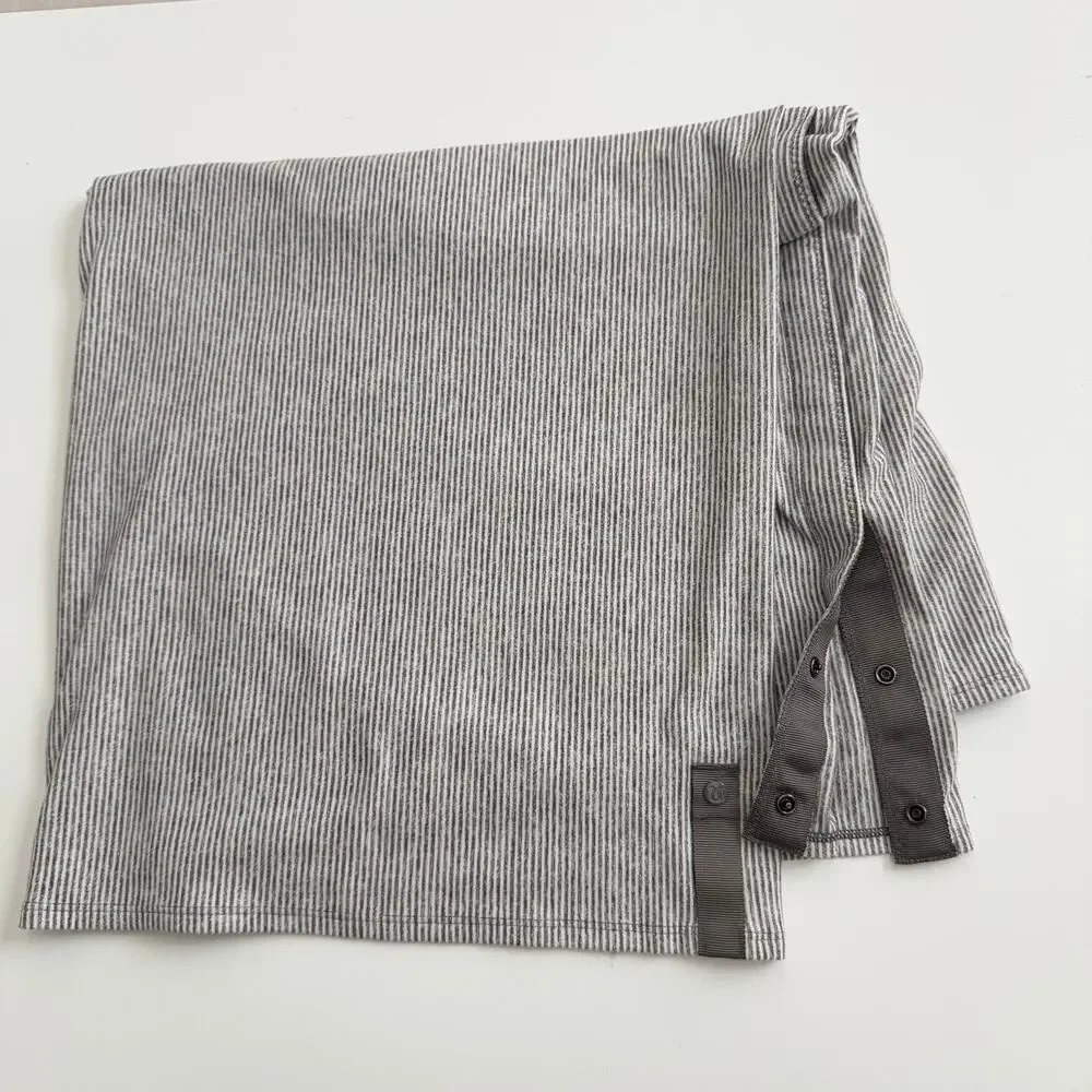 Lululemon Vinyasa Wrap multiway scarf gray white mini stripe